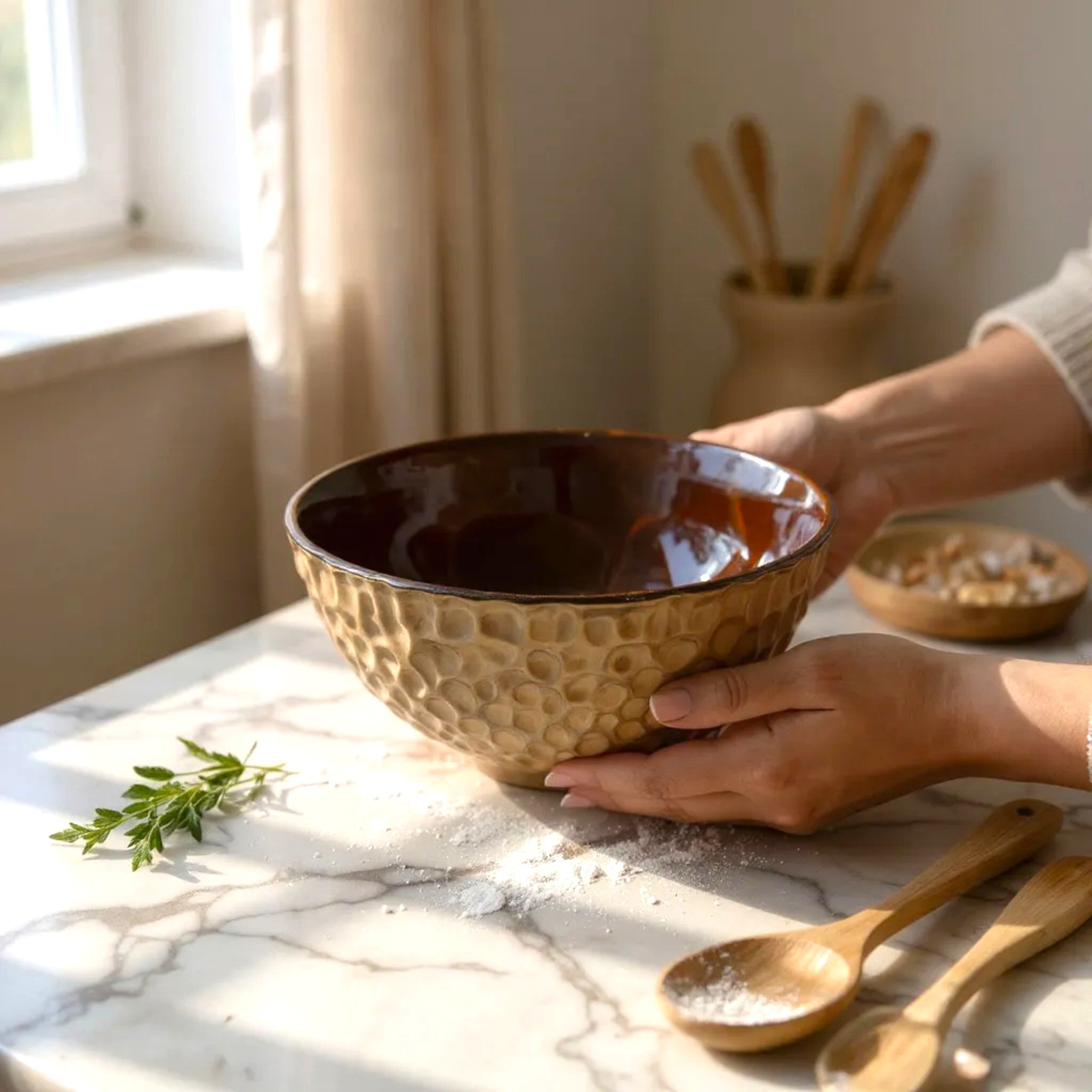 Copper Ember Serving Bowl