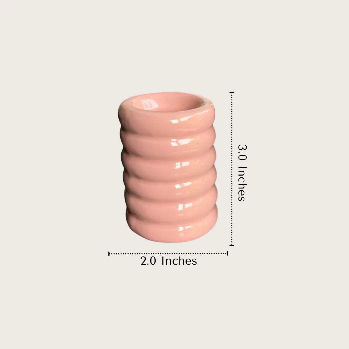 3 inch stand height; standard taper candle fit designed for secure placement and balanced tabletop display.