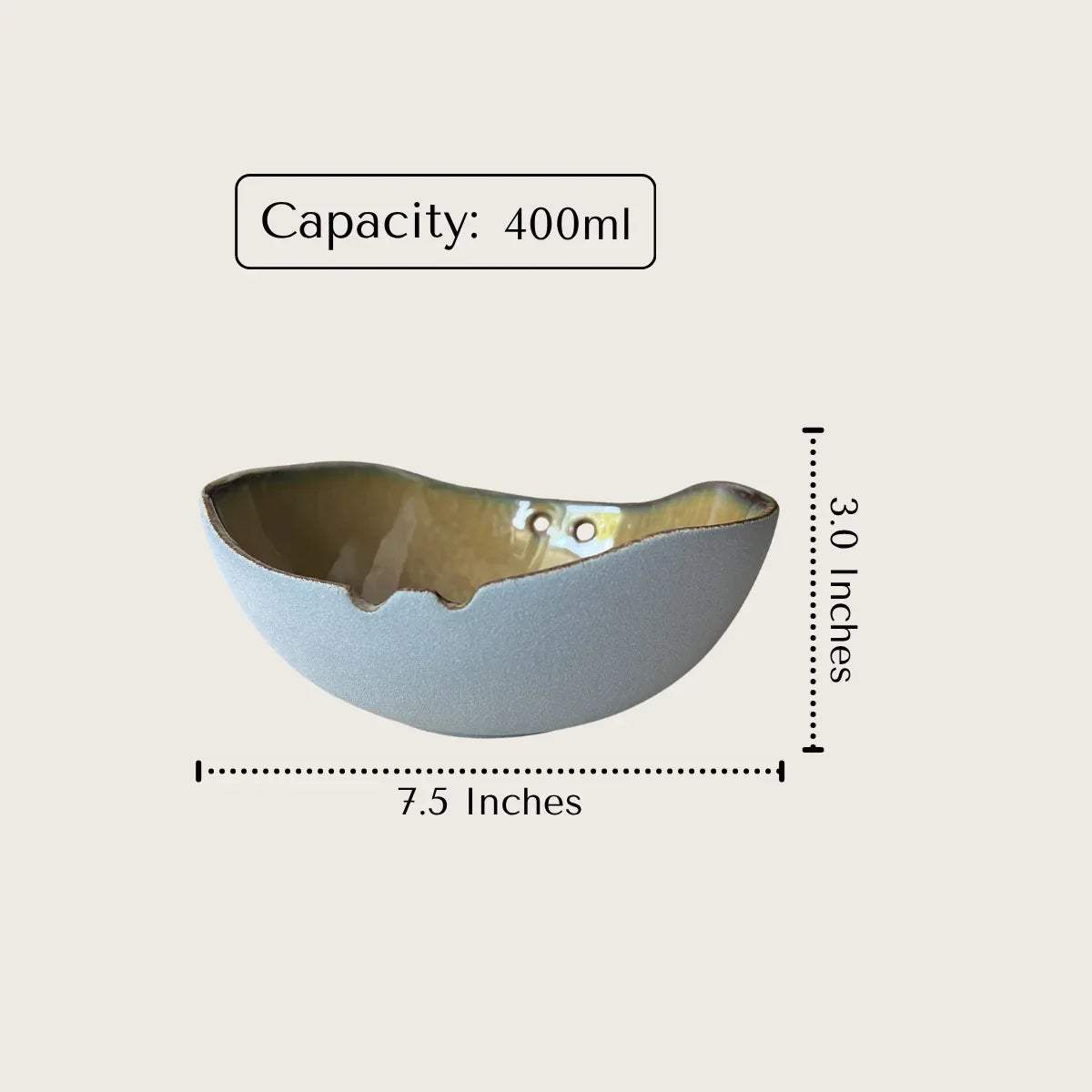 400ml ramen bowl capacity for soups, pho, noodle and maggi. Wide mouth with chopsticks holder.