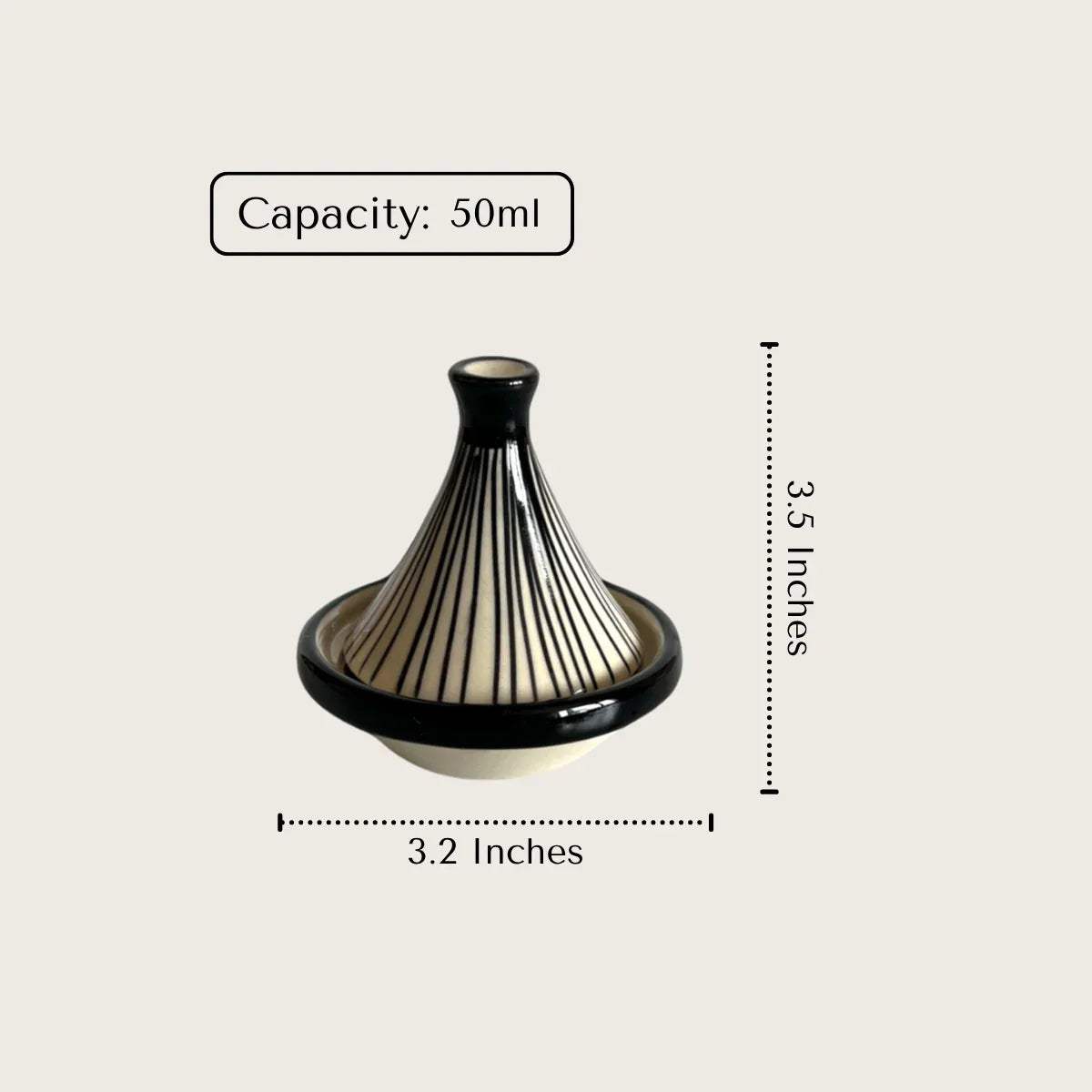 50ml mini tagines perfect for serving condiments, deserts, or spices.