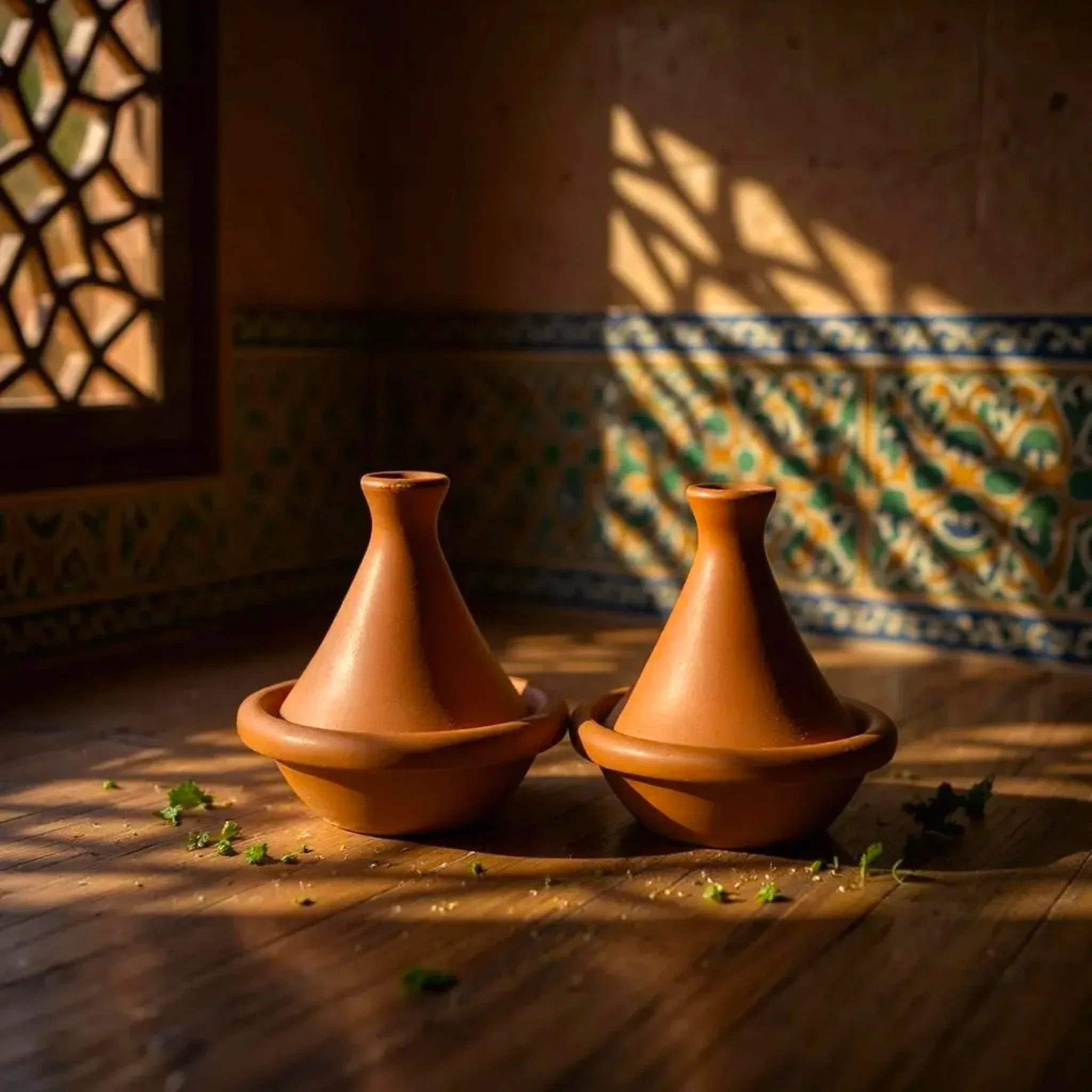 Artisan craftsmanship; a macro view of the natural terracotta glaze and the unique conical lid handle.