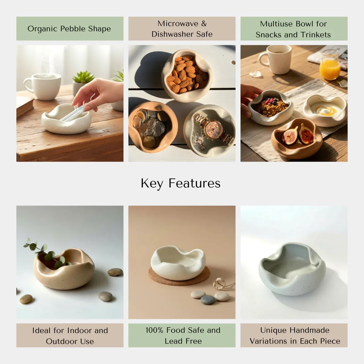 Quality icons; heat-retaining ceramic, easy-wash glaze, odour-resistant material, and handcrafted in India.