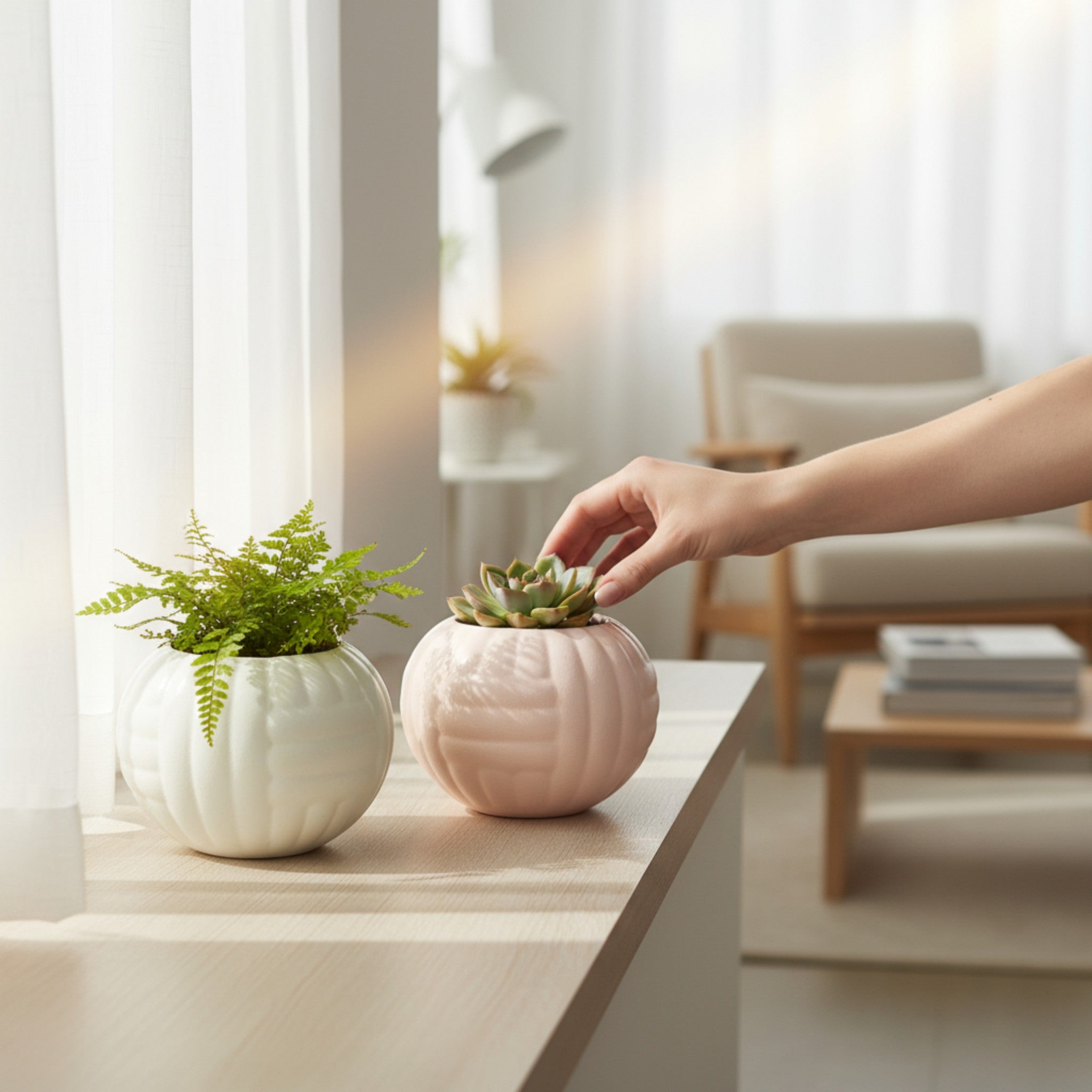 Pastel Pebble Planters (Set of 2)