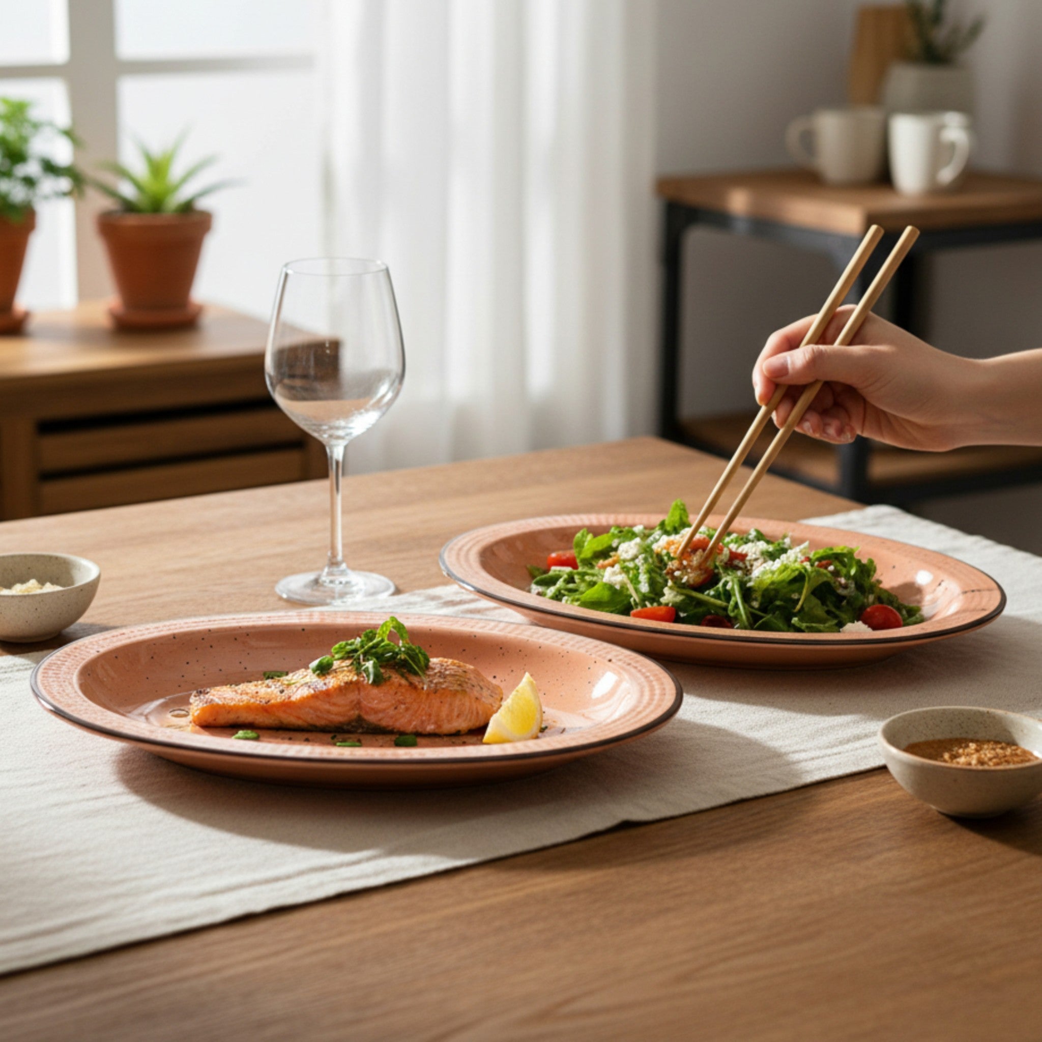 Autumnal Peach Platter (Set of 2)