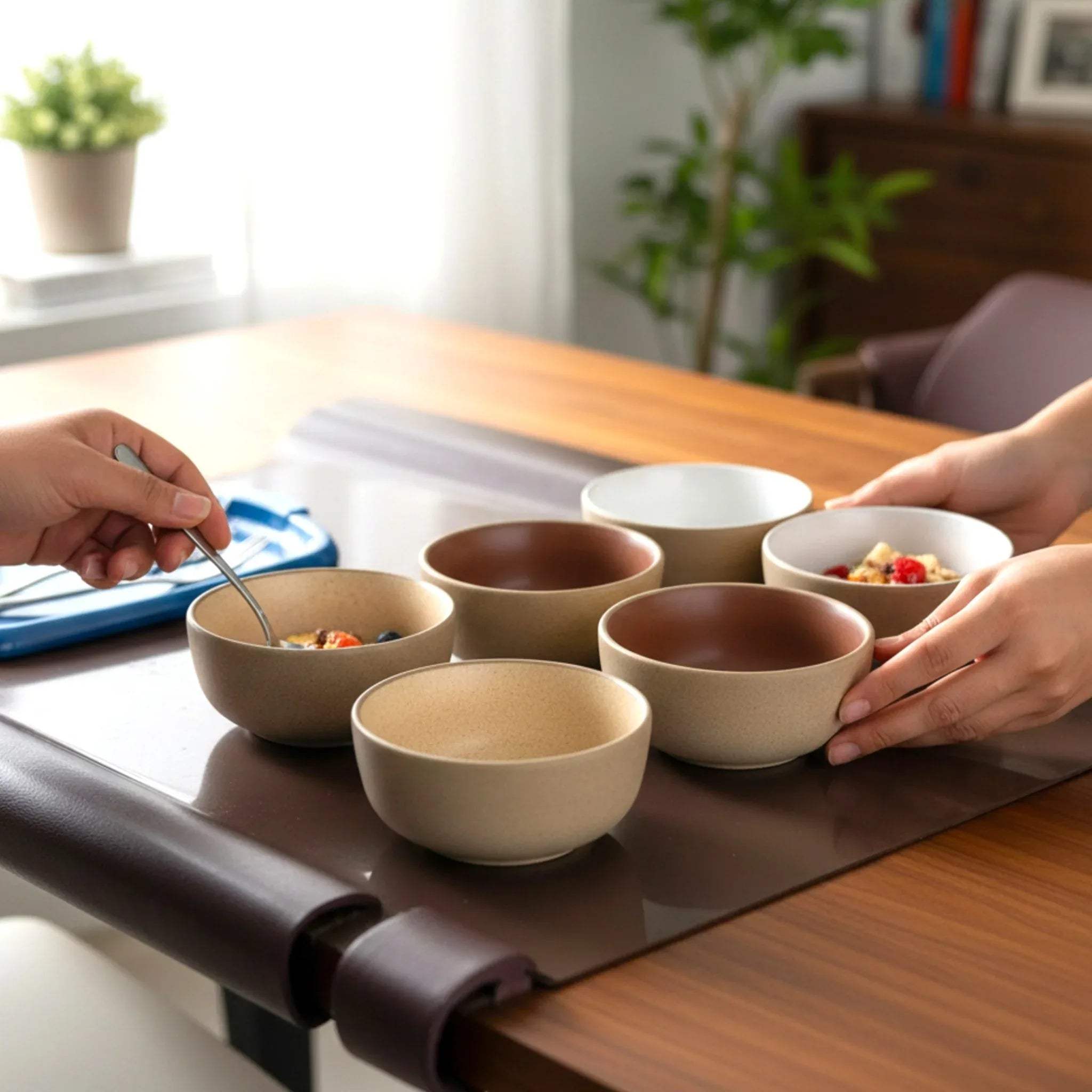 Set of 6 Horizon Bowls; unique housewarming gift and colorful kitchen accessory for snack lovers.