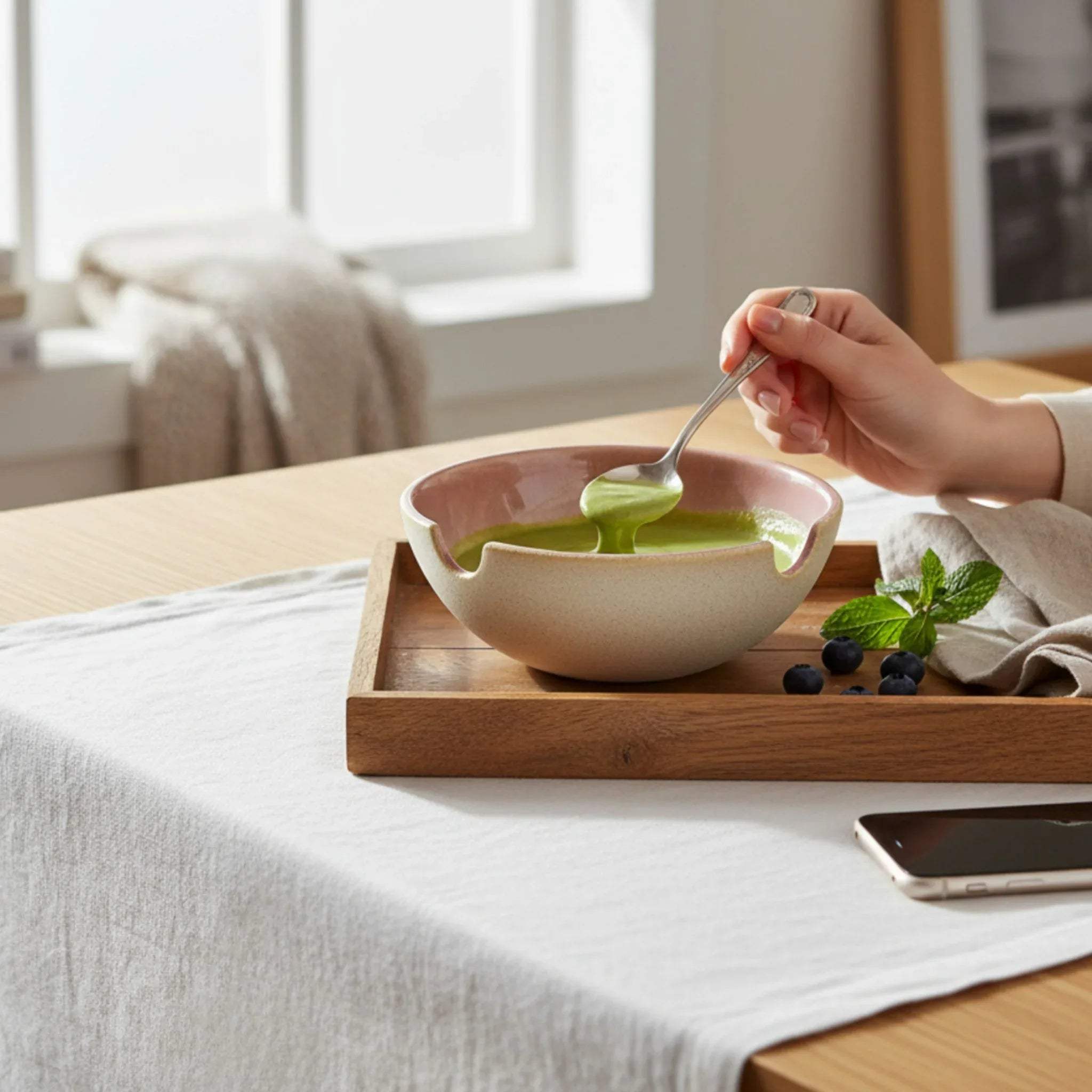 Harmony Holder Ceramic Ramen Bowl with Chopstick Holder | Asian