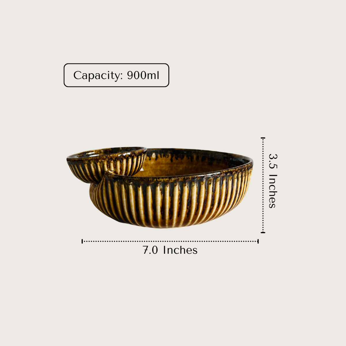 900ml brown chip and dip bowl; perfect for hosting.