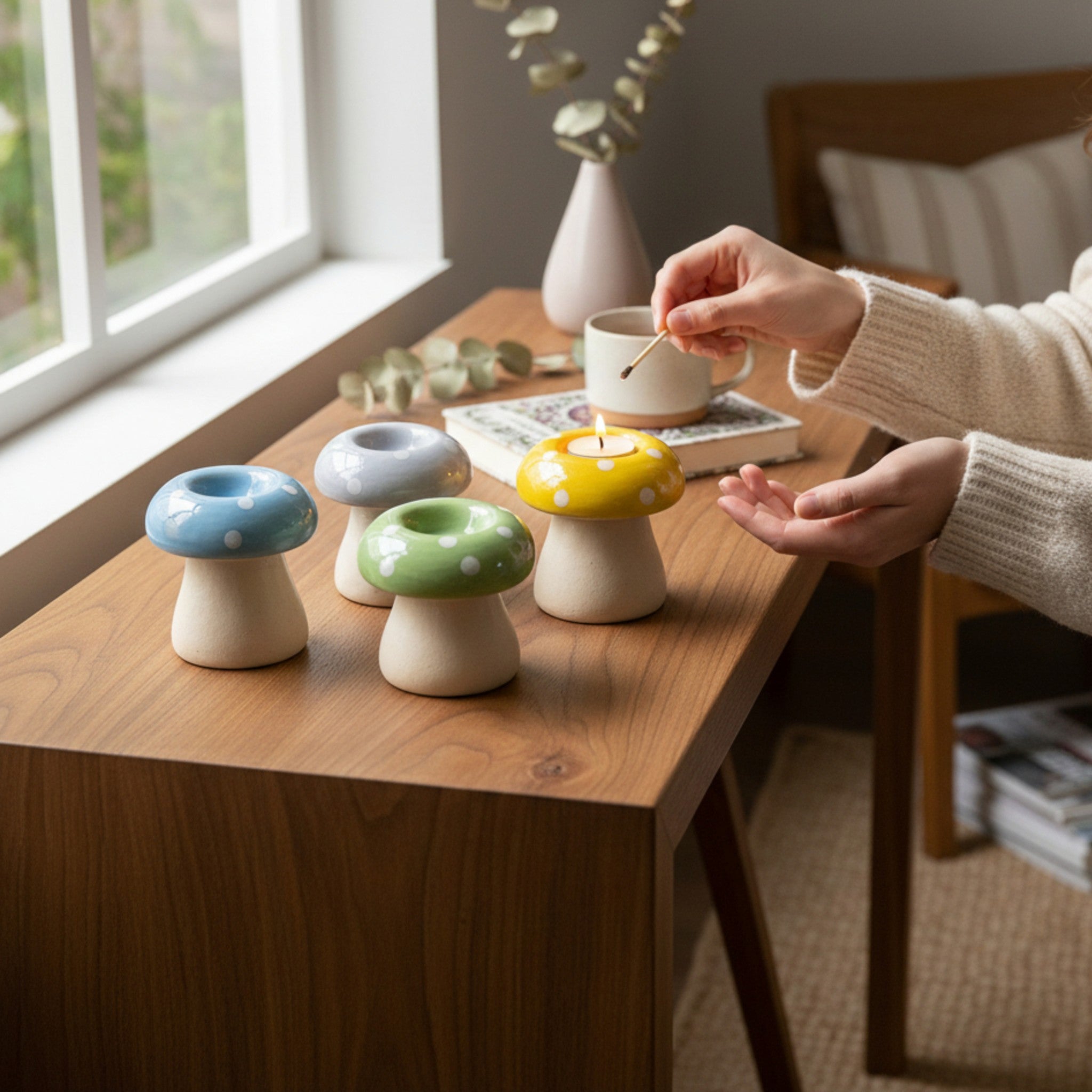 Twilight Toadstool Candle Stand (Set of 4)