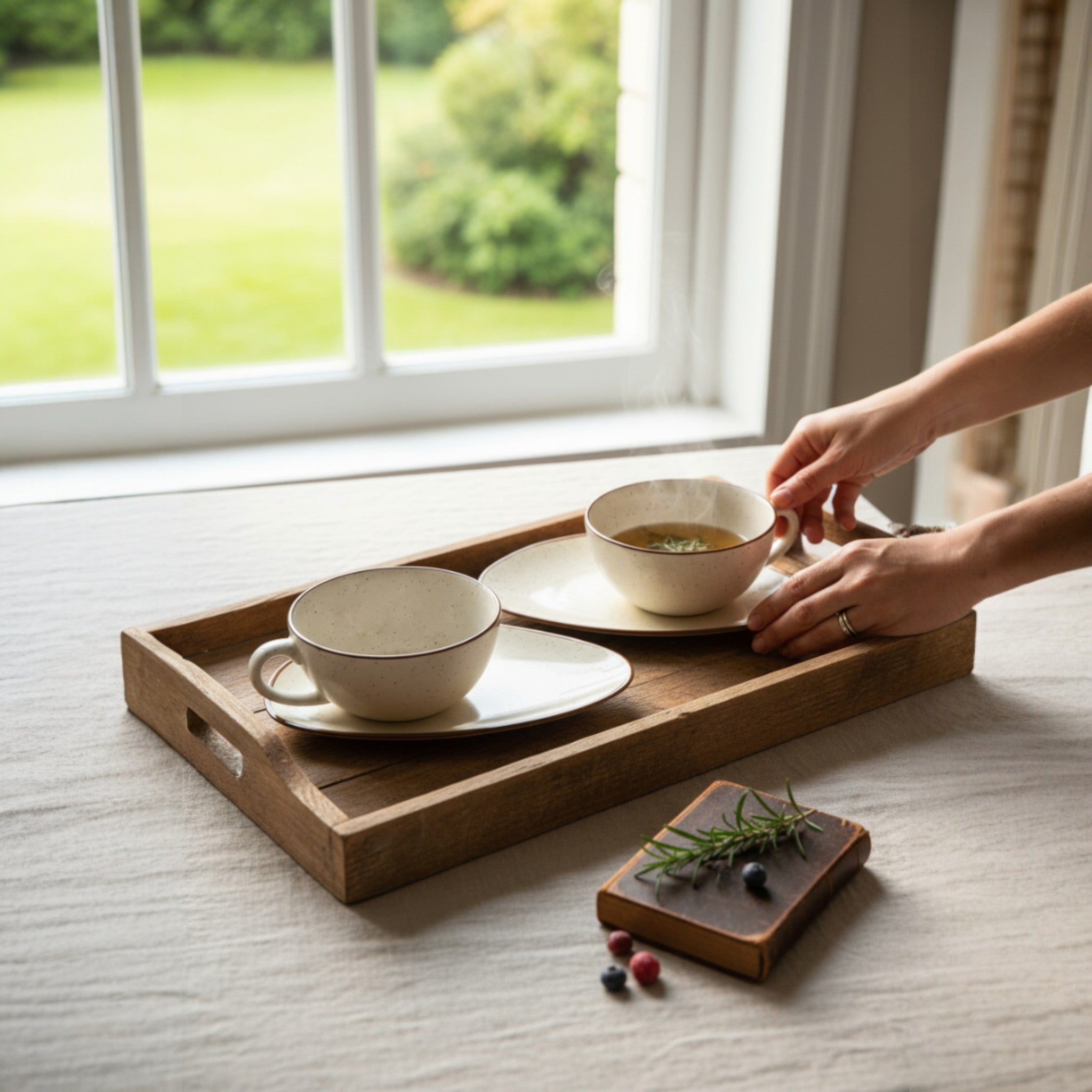 Almond and Ivory Soup Set (Set of 2)