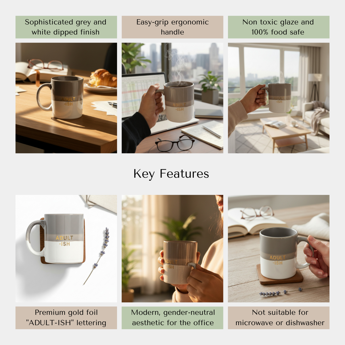 Rustic Stone quality; food safe, and lead-free ceramic handcrafted humor mug.