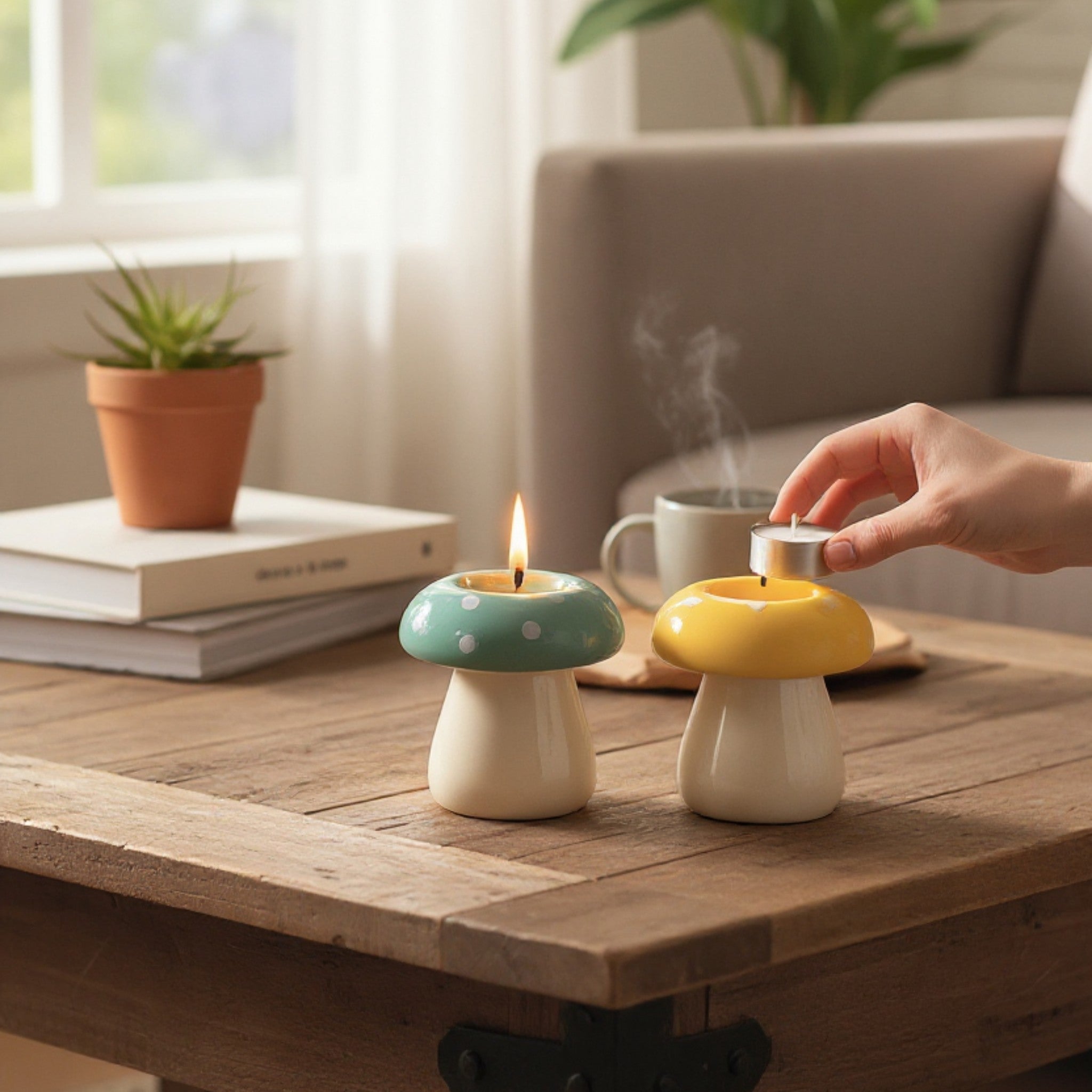 Twilight Toadstool Candle Stand (Set of 2)