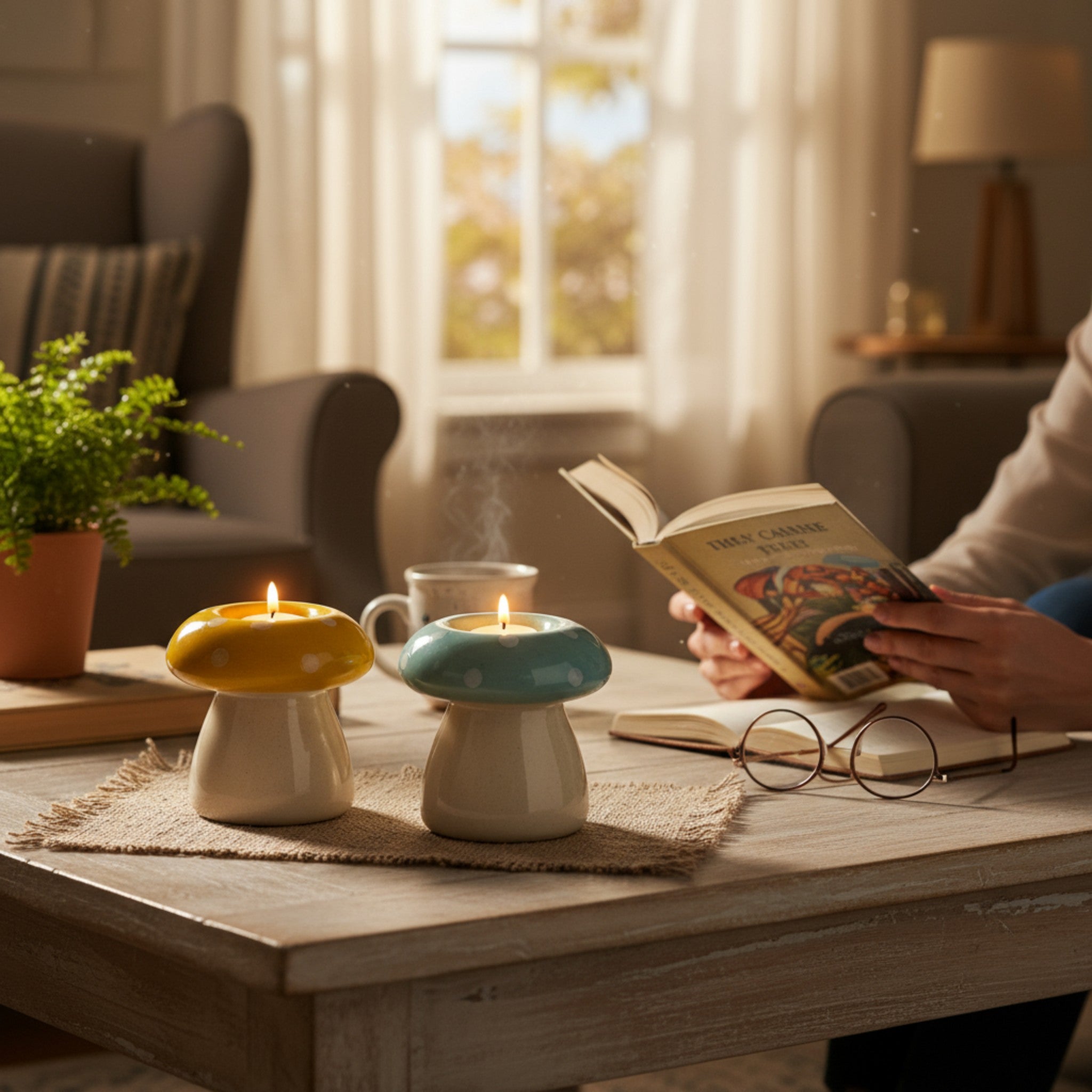 Twilight Toadstool Candle Stand (Set of 2)