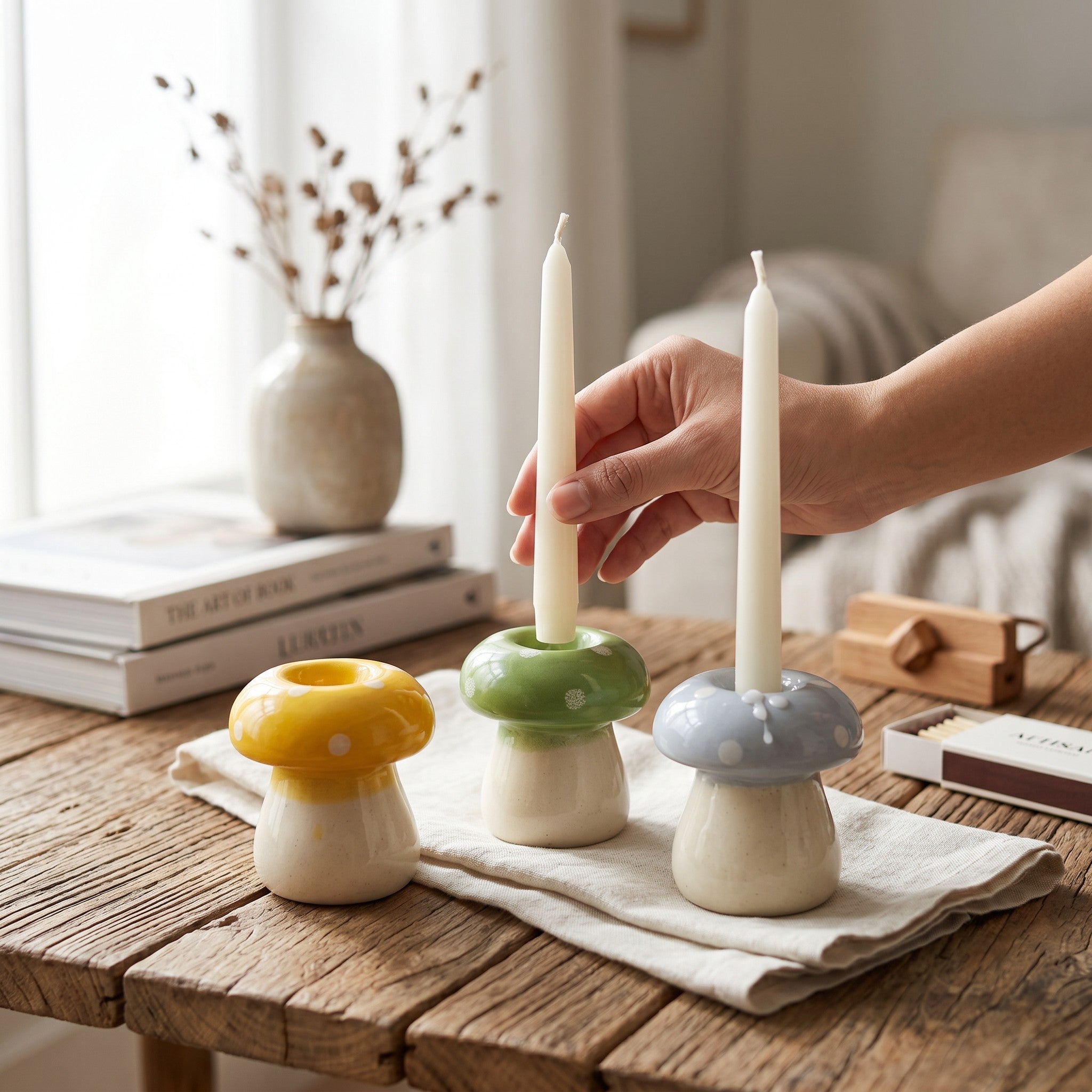 Twilight Toadstool Candle Stand (Set of 3)
