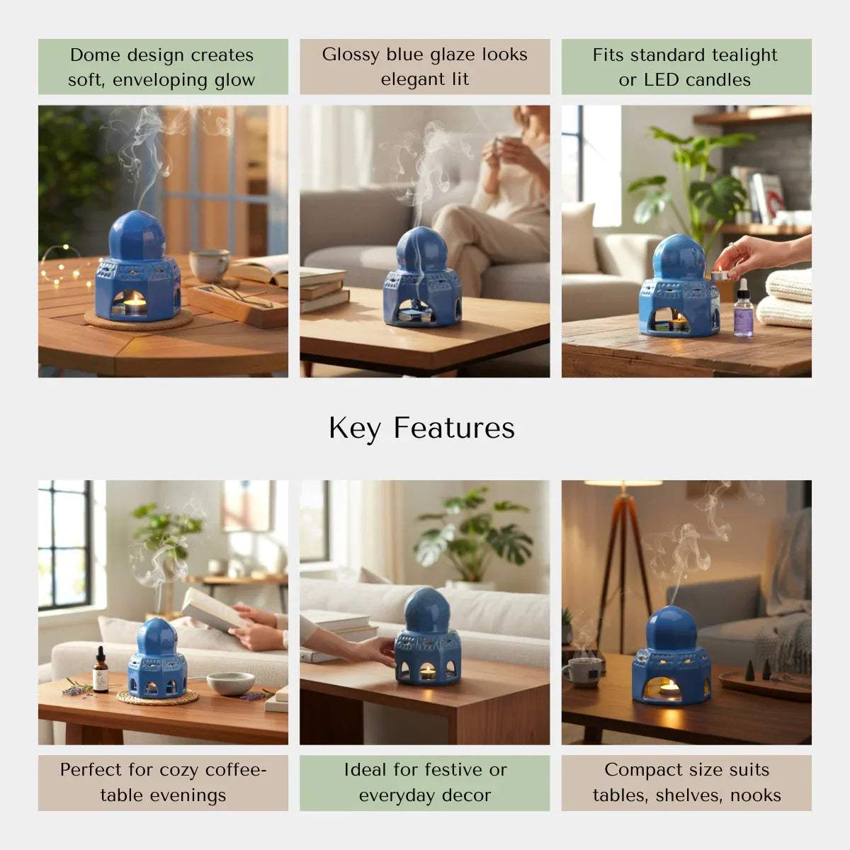 Rustic Stone quality; heat-resistant ceramic, non-slip base, and handcrafted modern tealight holder.